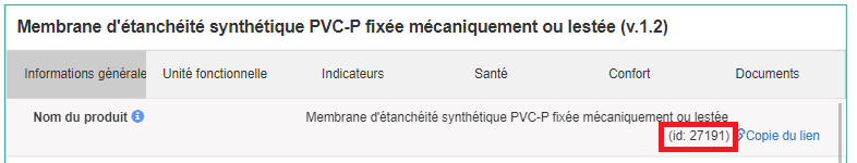 ID produit INIES